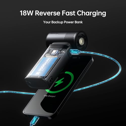JISULIFE Portable Handheld Fan Ultra2 9000mAh, Max 25 Hrs, 5 IN 1, 100 Speed Turbo Fan, Rechargeable 18W Power Bank with F...