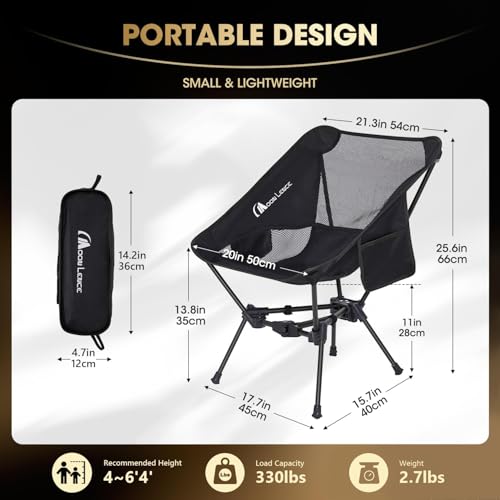 MOON LENCE Portable Camping Chair Backpacking Chair - The 4th Generation Ultralight Folding Chair - Compact, Lightweight F...