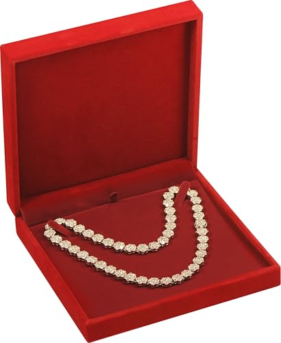 LAODA Red Color Big Necklace Chain Jewelry Gift Box Soft Touch Premium Velvet Material Choker Necklace Storage Holder Box ...