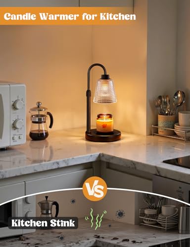 Candle Warmer Lamp with Timer, Dimmable Candle Warmer for Jar Candles, Height Adjustable Wax Melts Warmer, Birthday Gifts ...