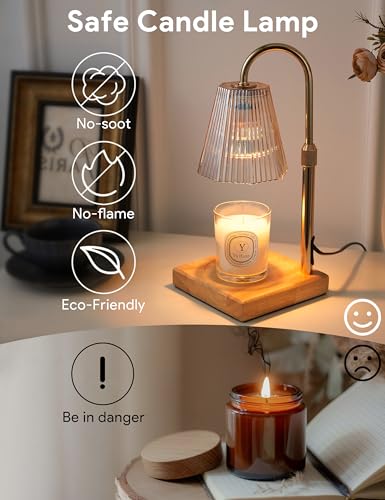 Allanmen Candle Warmer Lamp with Timer, Dimmable Candle Warmer for Home Decor, Birthday Gifts for Women Mom, Adjustable He...