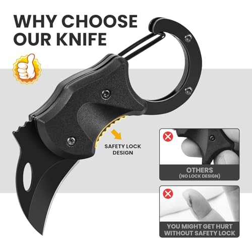 FUNBRO Small Pocket Knife Gift for Men, Keychain Box Cutter with 1.34inch Blade, Mini Folding Knives EDC Gadgets for Every...