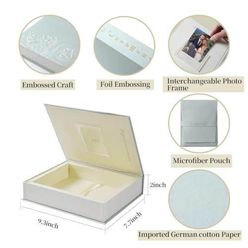 Lovemend Elegant Book-Style Memory Box for Keepsakes - Decorative Storage for Love Letters, Photos, Jewelry | Artisan Pape...