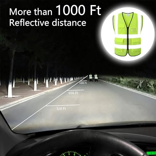 ASIPHITU Reflective Safety Vest for Men Women Construction Vest Meet ANSI/ISEA Standard