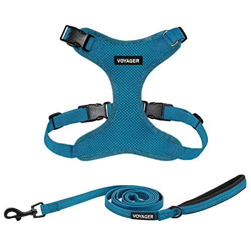 Best Pet Supplies Voyager Step-in Lock Pet Harness w Reflective Pet Leash Combo Set with Neoprene Handle 5ft - Supports Sm...