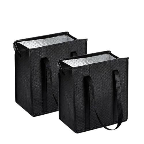 WhoseBags 18L Insulated Grocery Bags with Zipper, Reusable Thermal Cooler Tote Bag for Hot & Cold Food, Foldable Shopping ...