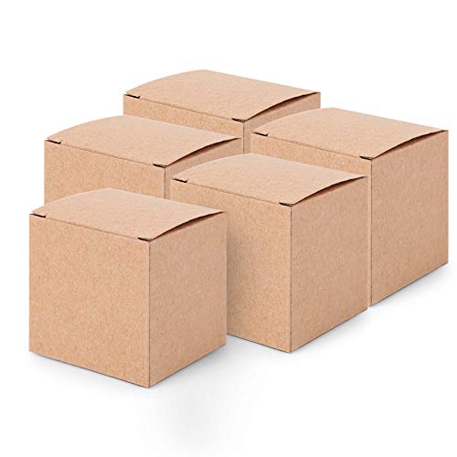 DCQRY 50PCS Kraft Paper Box Candy Bags Bulk Folding Retro Gift Boxes Mini Gift Wrapping Box Craft Carton Set for Christmas...