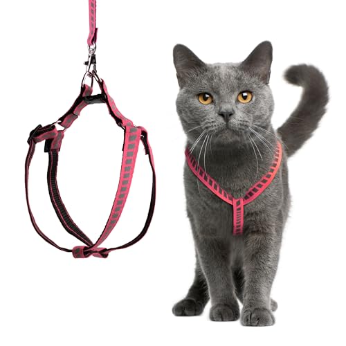 Filbert Cat Harness and Leash Set with Reflective Strip, Thin Cat Harness Escape Proof with Leash, Step-in, Adjustable, In...