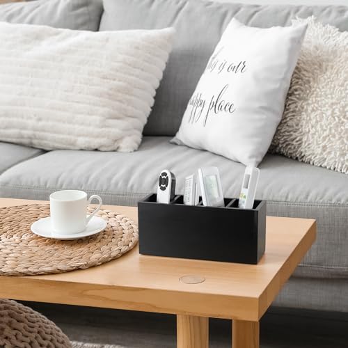 Bivvclaz Pencil Pen Holder for Desk, Wooden Office Desk Organizers and Accessories with 4 Slots for Countertop, Makeup Bru...