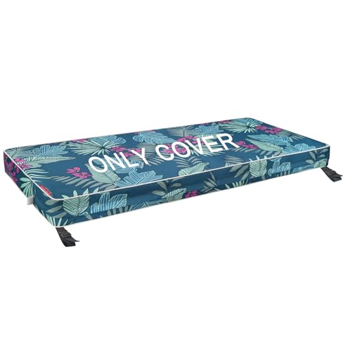 Porch Shield Outdoor Bench Cushion Cover – Waterproof Swing Cushion Cover for Patio Furniture Loveseat (Not Insert) Palm L...