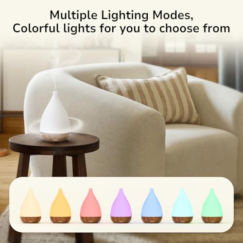 SOULORIGIN Ultrasonic Essential Oil Diffuser, Home Fragrance Aroma Diffuser with Auto Shut-Off, 8-Color Night Light & Ultr...