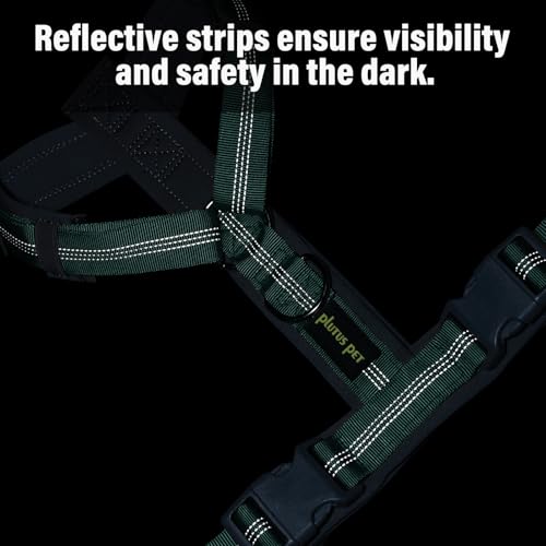 Plutus Pet No Pull Dog Harness, Adjustable Nylon Harness with Soft Padding, Reflective and Heavy Duty Dog Harness for Smal...