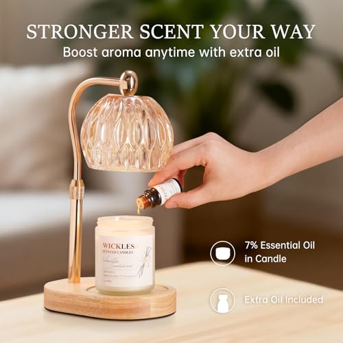 Vanilla Sandalwood Wickless Candle for Candle Warmer Lamp with 10ml Essential Oil for Custom Aroma, Flameless Non-Toxic So...