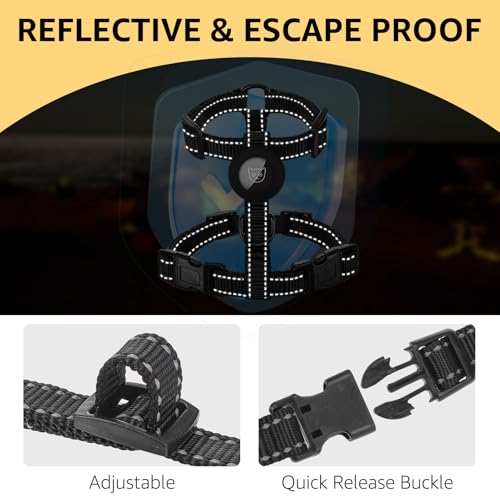 SCENEREAL Cat Harness and Leash Set Escape Proof with Airtag Holder, Reflective Pet Harnesses for Walking, Adjustable Soft...