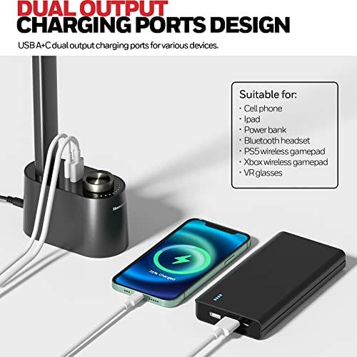 Honeywell Sunturalux™ LED Desk Lamp with USB Charging Ports HWT-H01 - Stepless Dimmable Eye Caring Desk Light for Home Off...