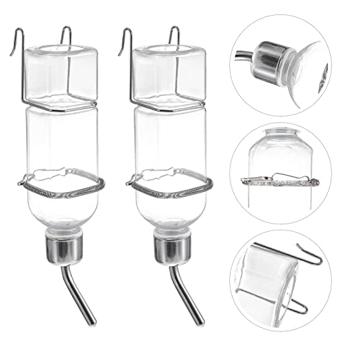 balacoo 2 Pcs 180ml Guinea Pig Water Bottle: Plastic Automatic Rabbit Water Feeder Hanging Fountains No-drip Pet Drinking ...