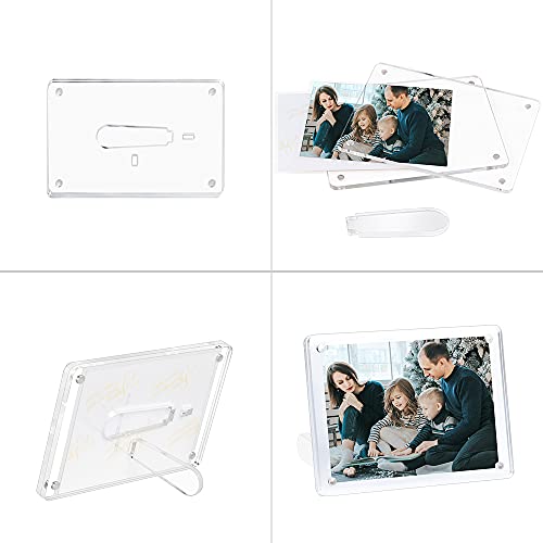 ECOSEAO 5x7 Minimalist Picture Frame Acrylic Glass Photo Frame with Desktop Display Horizontally or Vertically
