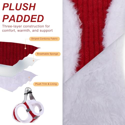 BEAUTYZOO Plush Dog Harness for Small Dogs, No Pull Dog Harness and Leash Set, Soft Fleece Escape Proof Puppy Vest Harness...