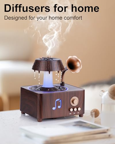 Kaaeiccr Essential Oil Diffuser, Humidifiers For Bedroom, 250ml Cool Mist Rain Diffuser, 7 Colors LED Ambient Light & Auto...