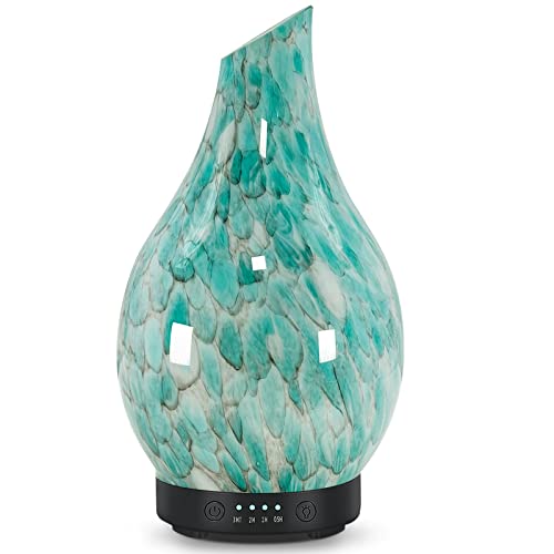 Essential Oil Diffuser 120ml Ultrasonic Aromatherapy Diffuser with Handmade Glass BPA Free, Auto Shut-Off 4 Timer Setting ...