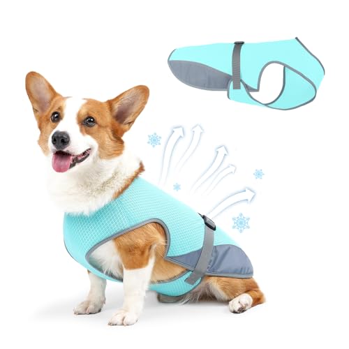 COMFPET Dog Cooling Vest for Summer, Lightweight Cooling Shirt for Small Dogs (22-44lbs), Ideal for Corgi, Shiba Inu, Fren...