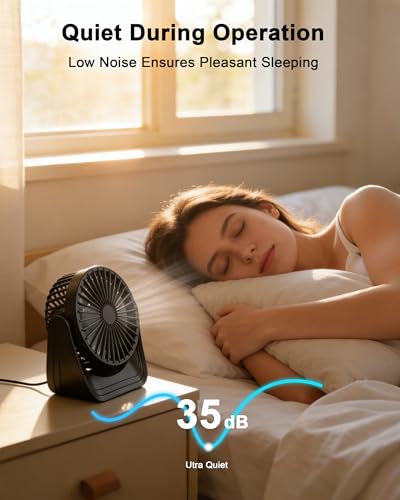 Smilebridge 10000mAh Battery Operated Desk Fan, Portable USB Rechargeable Personal Fan with 3 Speeds, 360° Rotation & Quie...