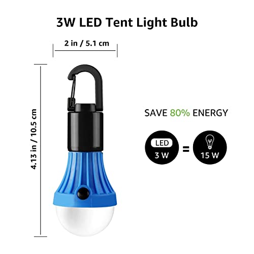 Lepro LED Camping Lantern, Camping Essentials, 3 Lighting Modes, Hanging Tent Light Bulbs with Clip Hook for Camping, Hiki...
