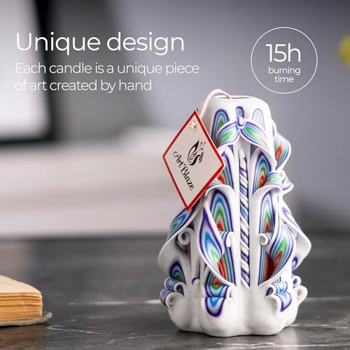 Carved Candles - Handmade Decorative Large Candle – Tall Long Burning Cute Spiral Candle for Women – for Home Decor, Cozy ...