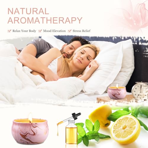 Scented Candles Gifts for Women, 2.5oz Aromatherapy Candles for Home Scented, Long Lasting Soy Wax Candle Sets for Women G...