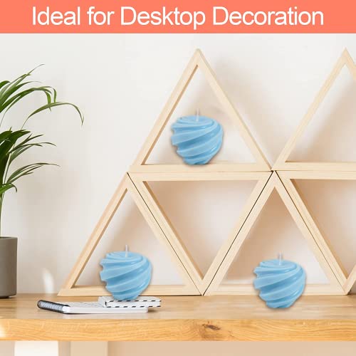 3PCS Spiral Ball Candle Wooden Scented Aesthetic Cylinder Candle, Home Office Danish Pastel Trendy Room Floating Shelves D...