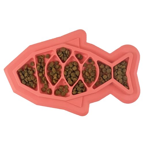 Catstages Fishie Fun Feed Mat – Non-Slip Slow Feeder Mat for Cats with Catnip, Crinkle Sounds & Engaging Play, ½ Cup Food ...