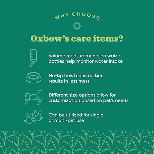 Oxbow Enriched Life Dripless Water Bottle, Guinea Pig Water Bottle, Rabbit Water Bottle, Essential Small Pet Accessory for...