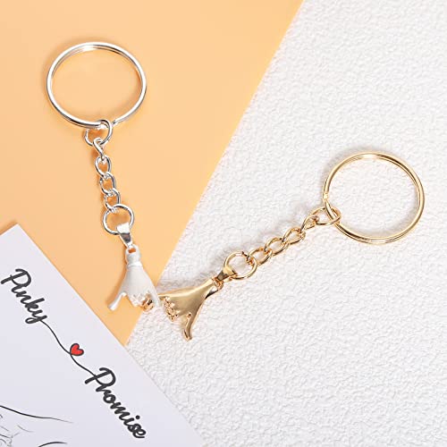 2Pcs Pinky Promise Keychains for Couples, Valentine Gifts for Girlfriend Boyfriend Best Friends, Bff Friendship Keychains
