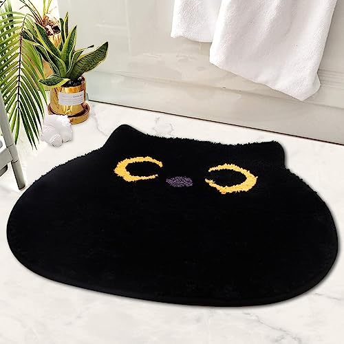 NIGOWAYS Bathroom Rug - Bathroom Mat,Black Cat Rug,Cat Bath Mat,Non Slip Bath Mats for Bathroom Kitchen Bedroom,Home Decor...