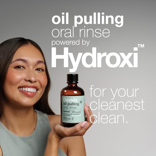 Davids Nano Hydroxyapatite Oil Pulling Oral Rinse Mouthwash, 100% MCT Coconut Oil, Promotes Teeth and Gum Health, Natural ...