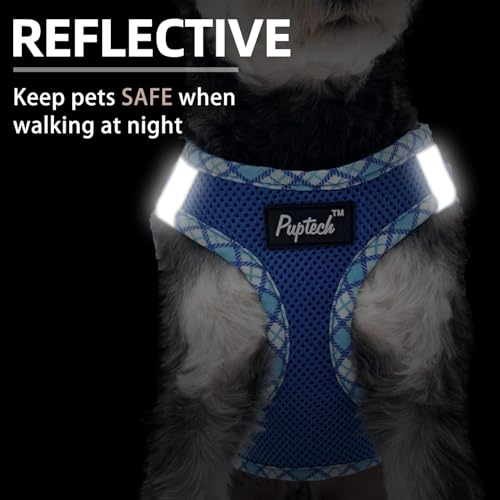 PUPTECK Dog Harness and Leash Set for Small Medium Dogs No Pull Step-in Soft Mesh Puppy Cat Vest Harnesses Reflective at N...