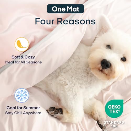 Zonli Premium Cooling Blanket for Dogs-Lightweight Fluffy Pet Throw & Bed Cover,Cooling Mat for Dogs,Cats&Puppies - Breath...