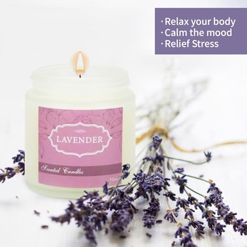 6 Pack Candles for Home Scented,Jar Candles,Lavender Candle,Aromatherapy Candle Gifts Set for Women,Long Lasting Scented C...