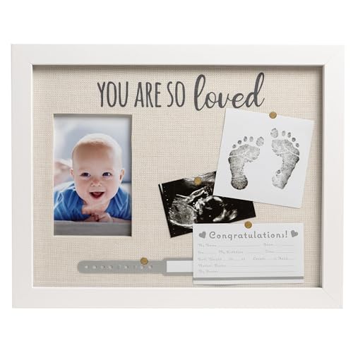 Kate & Milo You Are So Loved Collage Frame, Newborn Keepsake Box, Baby Memento, Nursery Decor, Handprint and Footprint Ink...