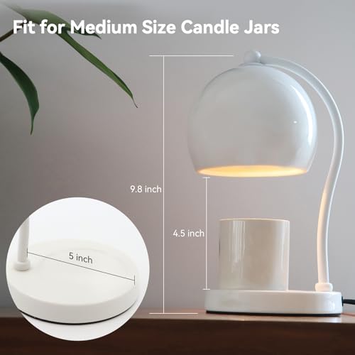 LunaForest Ceramic Candle Warmer Lamp with Timer Dimmer Fit for Candle Jars, Modern Design with 2 Bulbs, House Warming Gif...