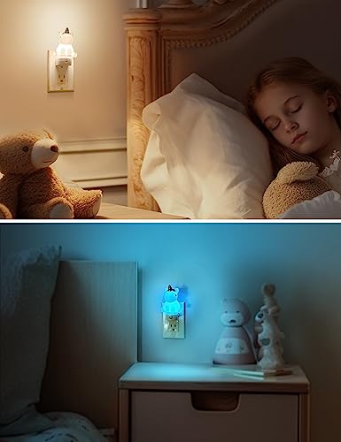 L LOHAS LED Plug-in Night Light for Kids, Cute Color Changing LED Night Light with Dusk to Dawn Sensor, Christmas, Birthda...