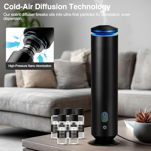 Upgraded Waterless Scent Diffuser Starter Kit - 1500 Sq Ft Coverage, Scent Diffuser for Home, Hotel, Studio, Essential Oil...