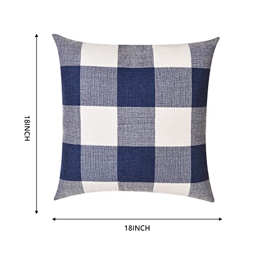 Tosewever Set of 2 Buffalo Check Plaid Pillow Covers Farmhouse Rustic Pillow Cases, Cotton Linen Throw Pillow Covers Cushi...