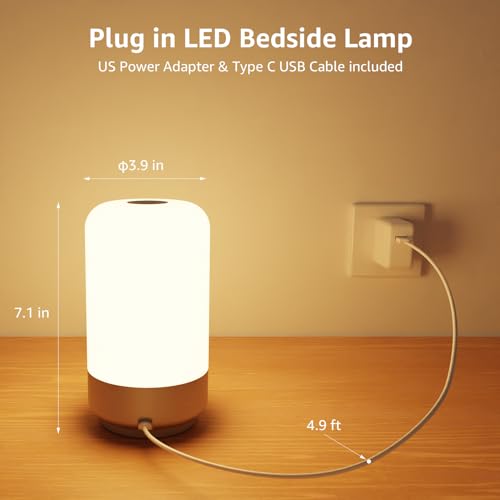 Lepro Table Lamp, Color Changing LED Touch Lamp for Bedroom, RGB and Tunable White 2700K-5700K, 350lm, Dimmable Bedside Nu...