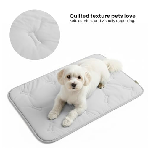 DORMORA Self Cooling Mat for Dogs & Cats, 35x23 Soft Breathable Cold Crate Pad for Pet, Portable Washable Kennel Bed for O...