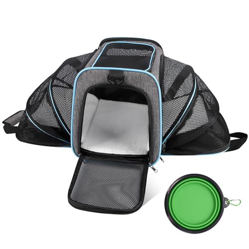 Cat Carrier - Airline Approved Expandable Soft Side Pet Carrier, Collapsible Pet Travel Bag Carrier with Foldable Pet Bowl...