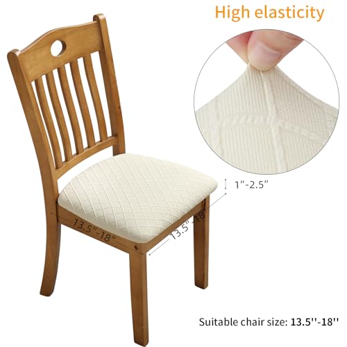 Fuloon Stretch Chair Seat Covers 2 PCS, Removable Washable Dining Chair Covers Anti-Dust Dining Room Seat Cushion Slipcove...
