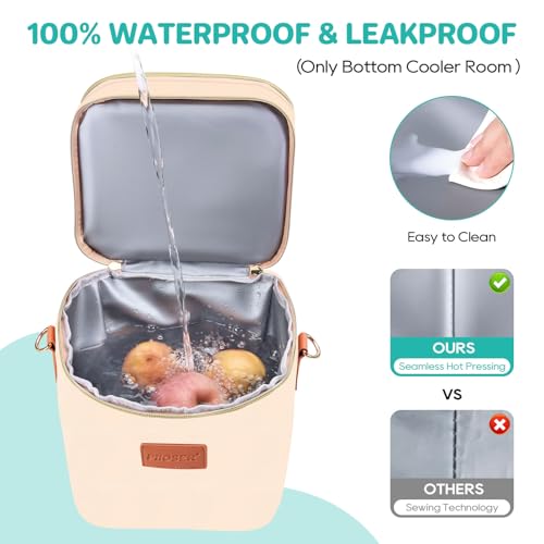 PIIOSER Breastmilk Cooler Bag with Ice Pack Fits 6 Baby Bottles Up to 9 Ounce, Insulated Baby Bottle Tote Bags, Double Lay...