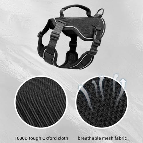 Tactical Dog Harness and Leash Set for Small Dogs - Military Puppy Vest Harness with Patches Vertical Handle Reflective Pe...