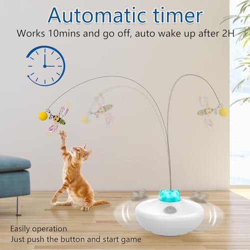 Oxawo Interactive Cat Toys Cat Exercise Tumbler, Rechargeable Cat Toys for Indoor Cats Spin Butterfly Game Teasing Kitty, ...